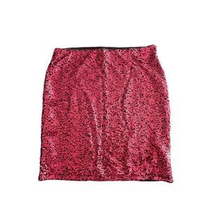 Divided X H&M Women's Red Sequin Pencil  Mini Skirt Size S